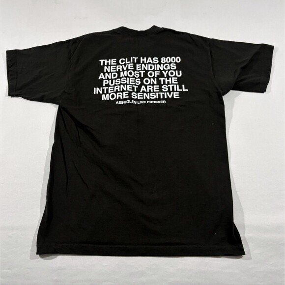 Asshol**s Live Forever Cl*t Funny Black Crew Short Sleeve Cotton Tee T-shirt L - Picture 7 of 9